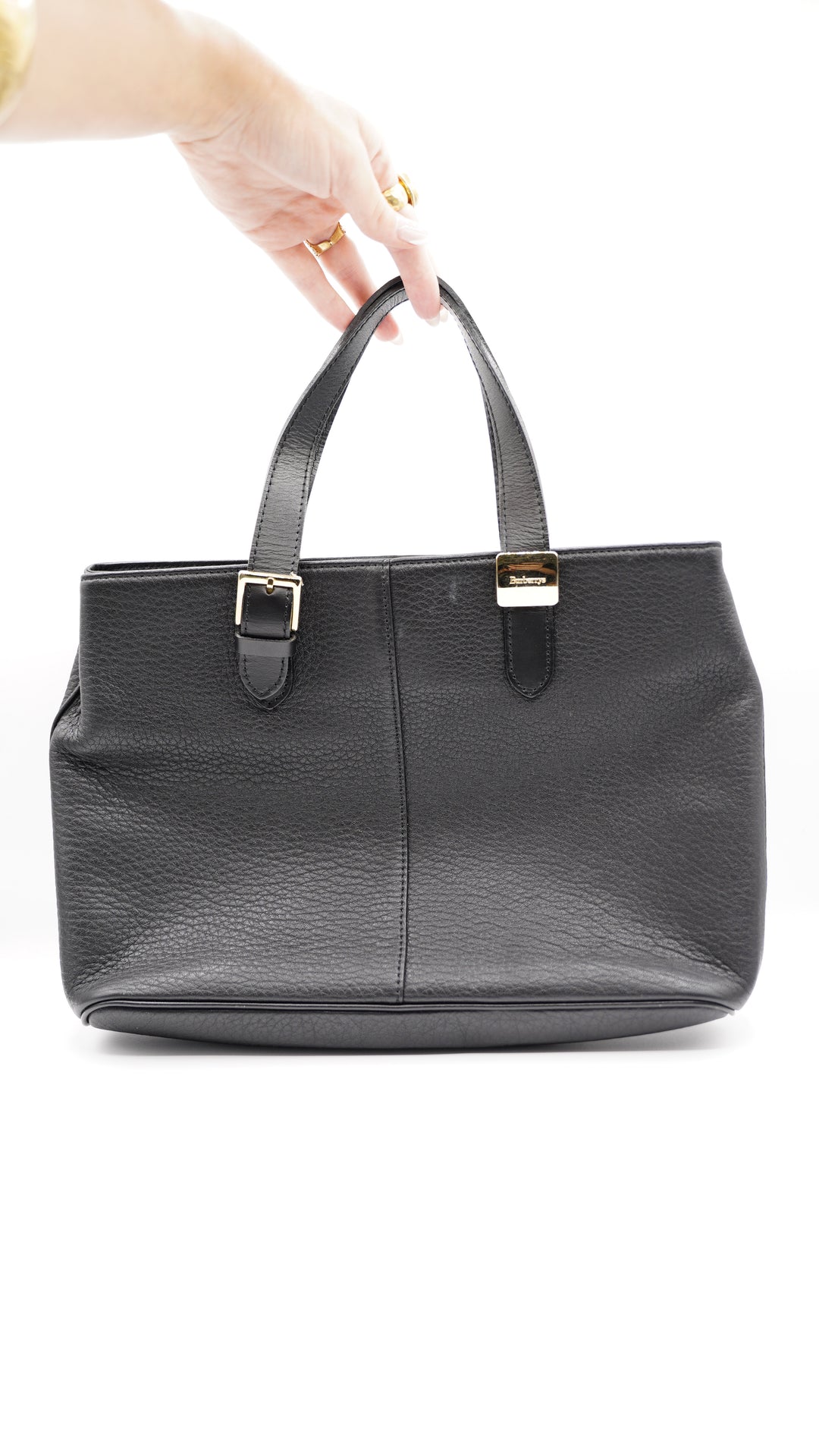 Burberry Leather Nova Check Shoulder Bag Black SF49