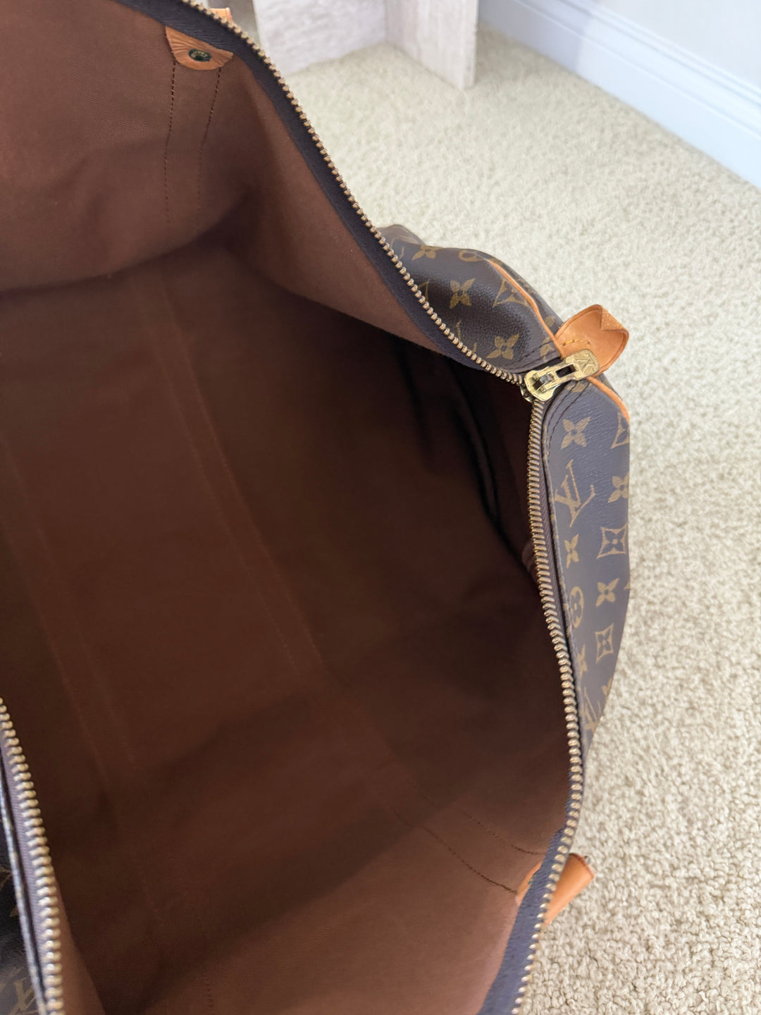 Louis Vuitton Monogram Keepall 55 Travel Boston Bag w/Lock & Key QAS15