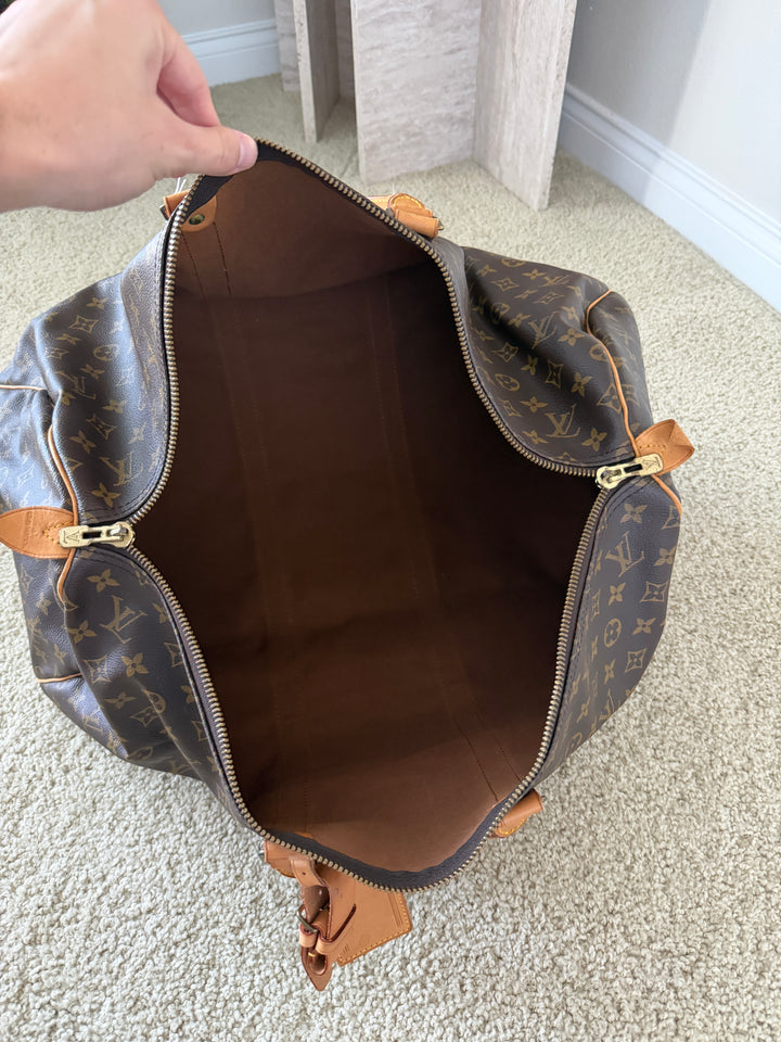Louis Vuitton Monogram Keepall 55 Travel Boston Bag w/Lock & Key QAS15