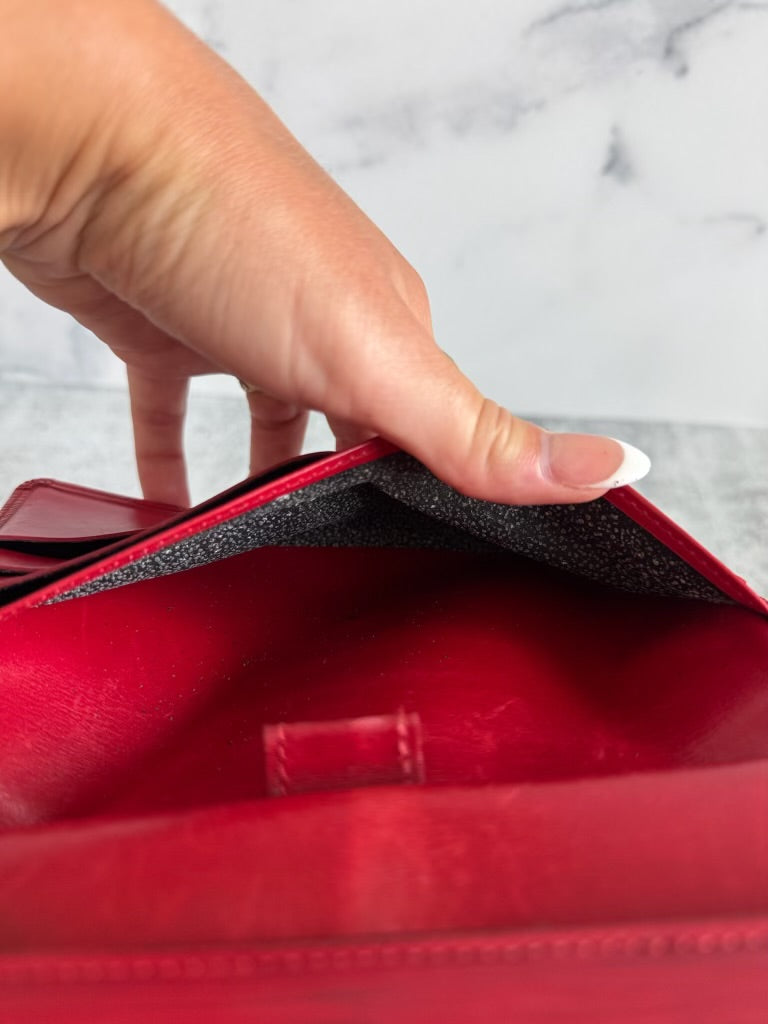 Louis Vuitton Epi Red Sarah Tresor International Long Wallet PR1