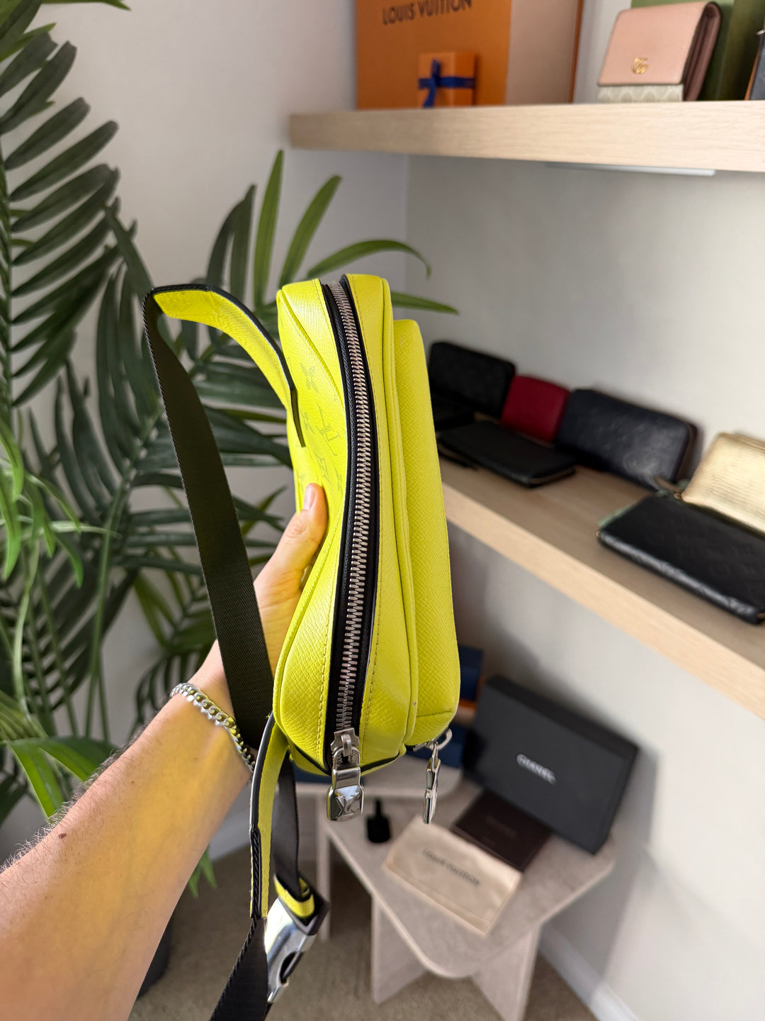 Louis Vuitton Taigarama Out Door Bum Bag Neon Yellow QAS10