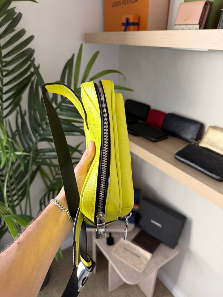 Louis Vuitton Taigarama Out Door Bum Bag Neon Yellow QAS10