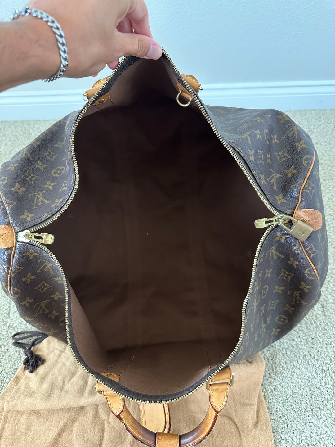 Louis Vuitton Monogram Keepall 55 Travel Boston Bag GG77