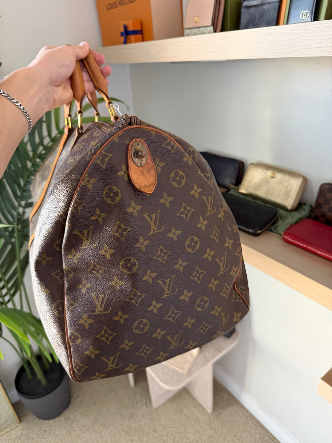 Louis Vuitton Monogram Keepall 55 Travel Boston Bag QAS2