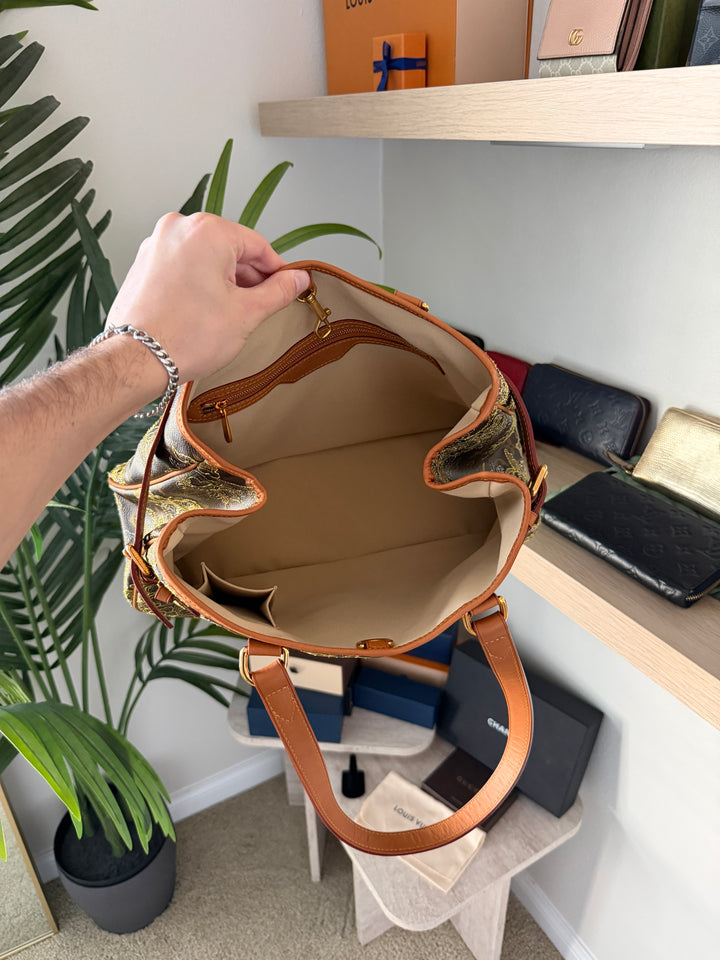 Louis Vuitton Monogram Dentelle Batignolles Orizontal Tote Bag Brown w/Full Inclusion QAS9