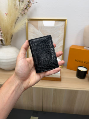 Louis Vuitton Exotic Croc Leather Pocket Organizer Black w/Dust Bag EM18