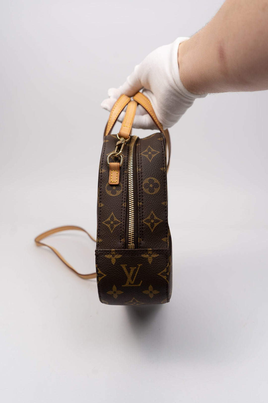 Louis Vuitton Spontini Hand Bag Brown w/Shoulder EX4