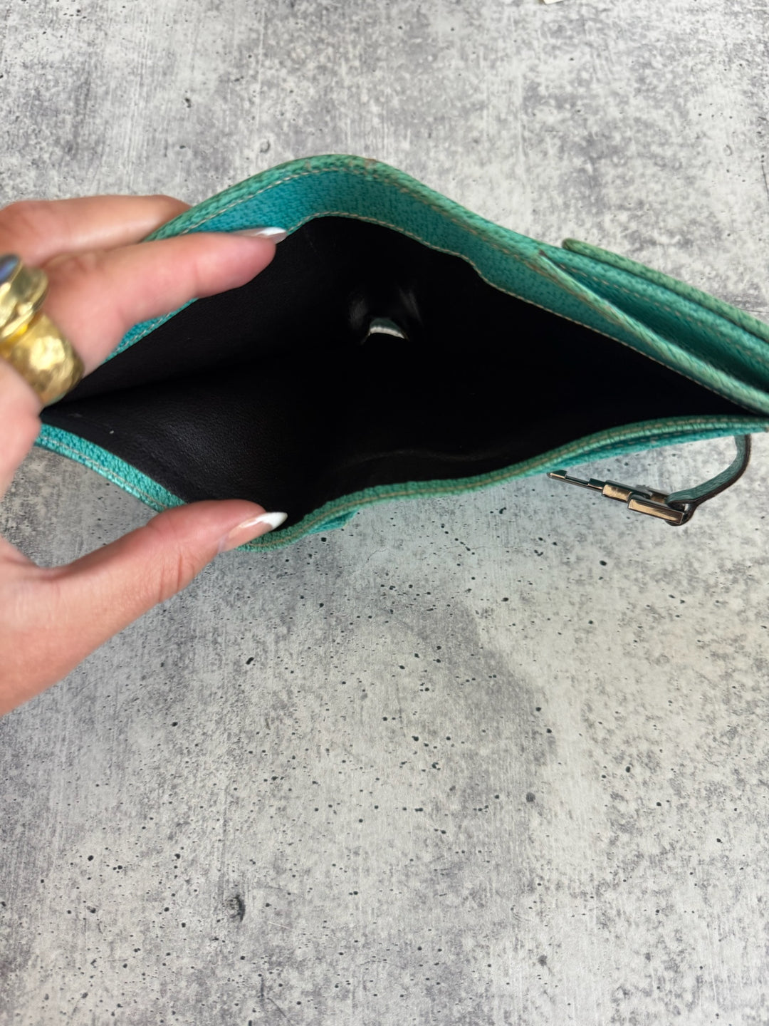 Gucci GG Canvas Trifold Wallet Brown x Blue GG11