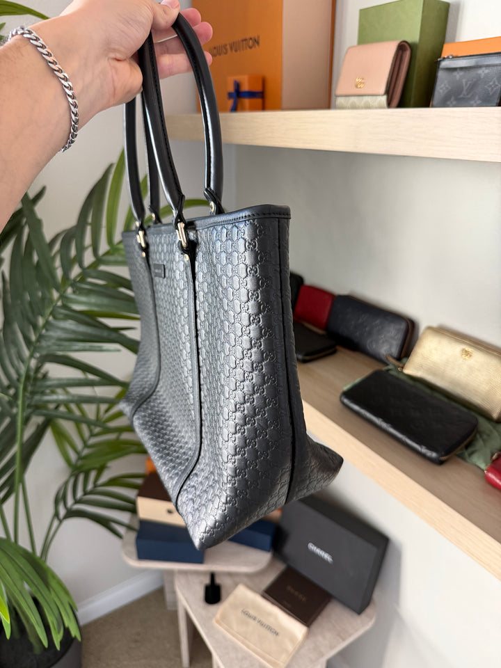 Gucci GG Guccissima Tote Bag Black #507