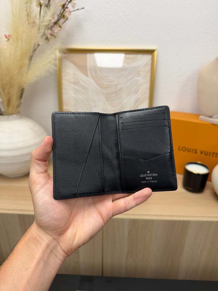 Louis Vuitton Exotic Croc Leather Pocket Organizer Black w/Dust Bag EM18