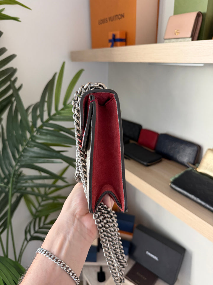 Gucci GG Supreme Dionysus PVC Leather x Suede Chain Shoulder Bag Beige QAS5