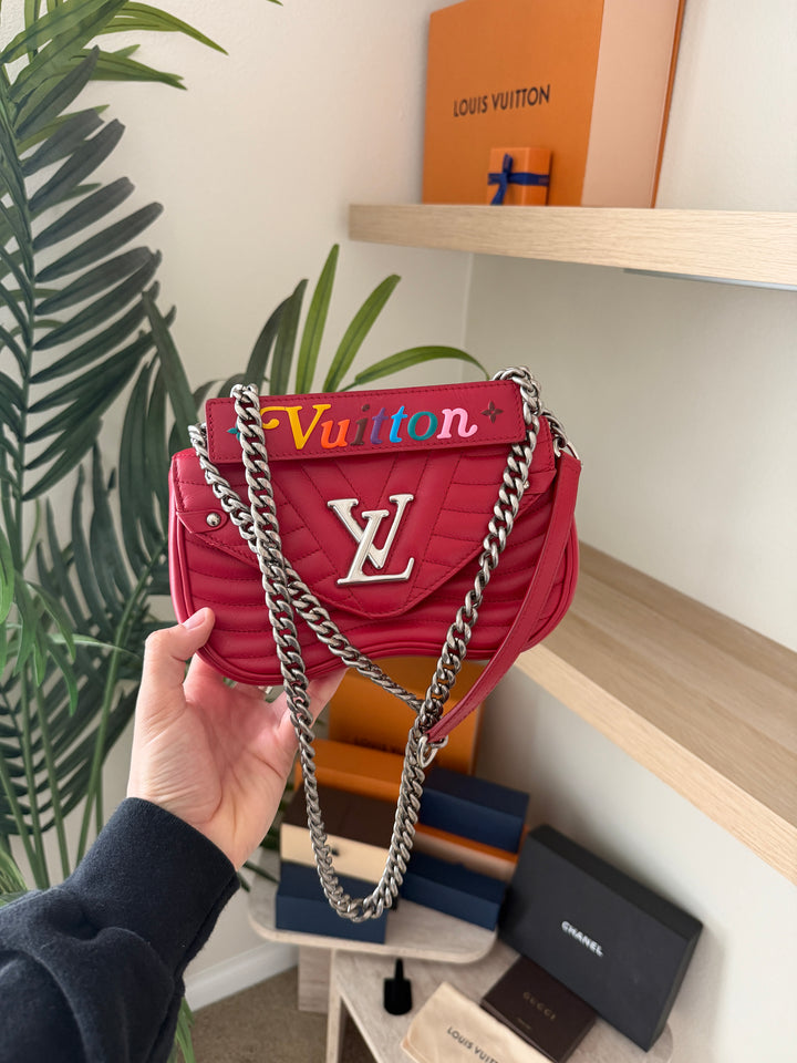 Louis Vuitton New Wave PM Chain Shoulder Bag Red w/Literature #266