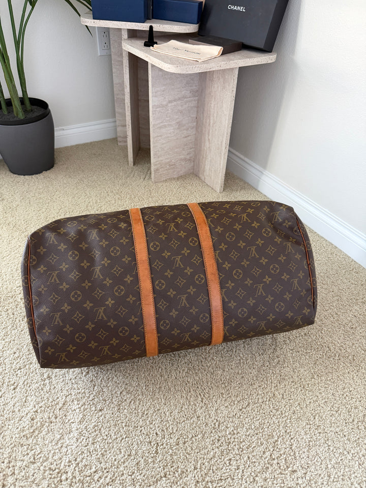 Louis Vuitton Monogram Keepall 55 Travel Boston Bag QAS2