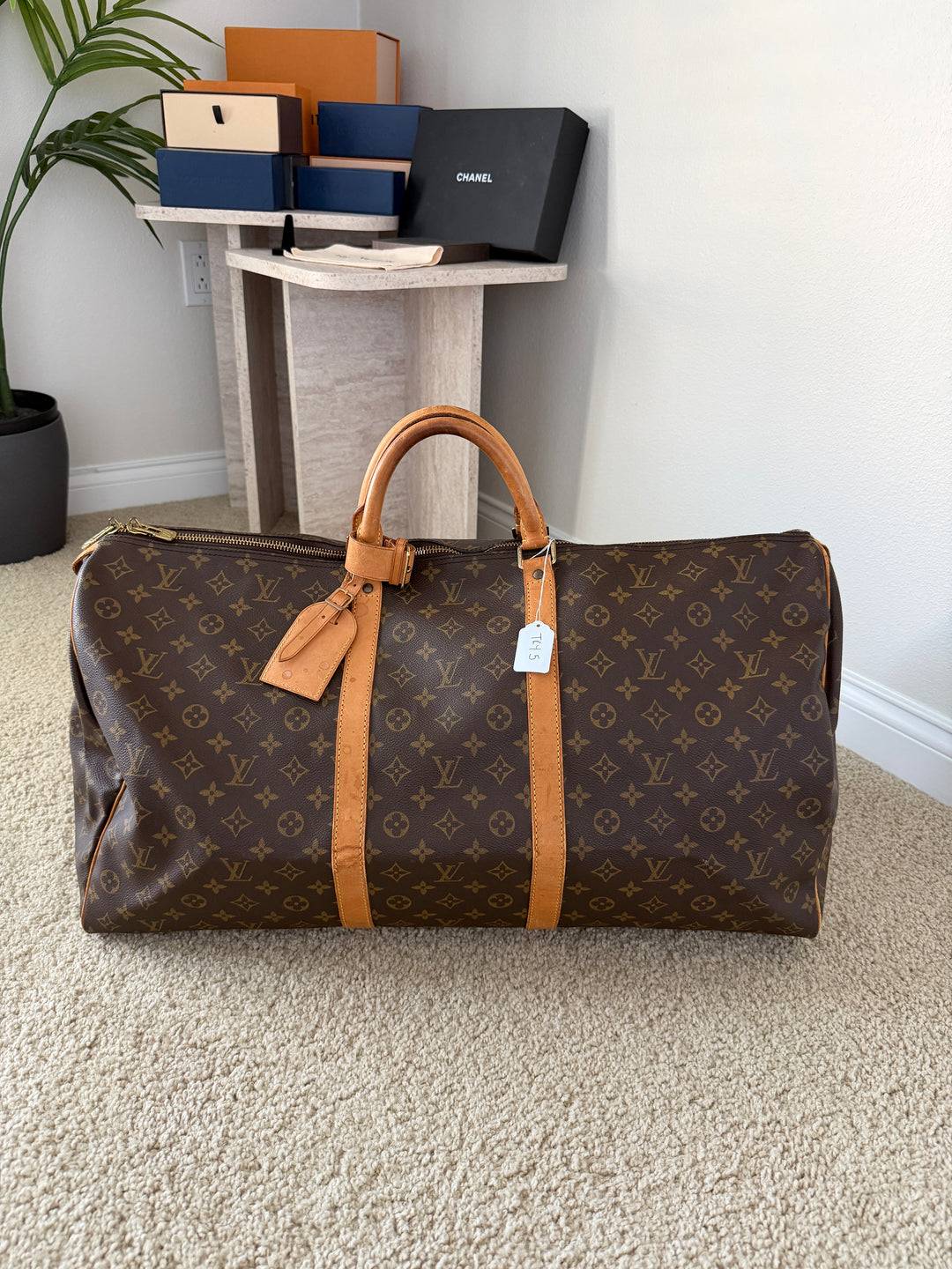 Louis Vuitton Monogram Keepall 60 Travel Boston Bag TRY5