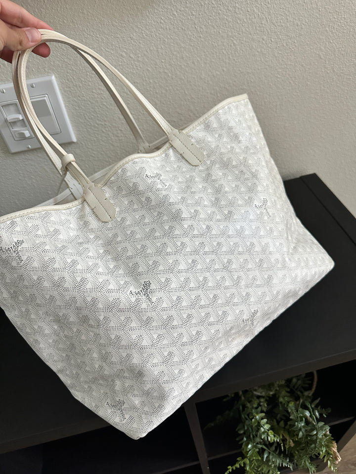 Goyard Saint Louis PM Tote Bag White w/Wallet YU13