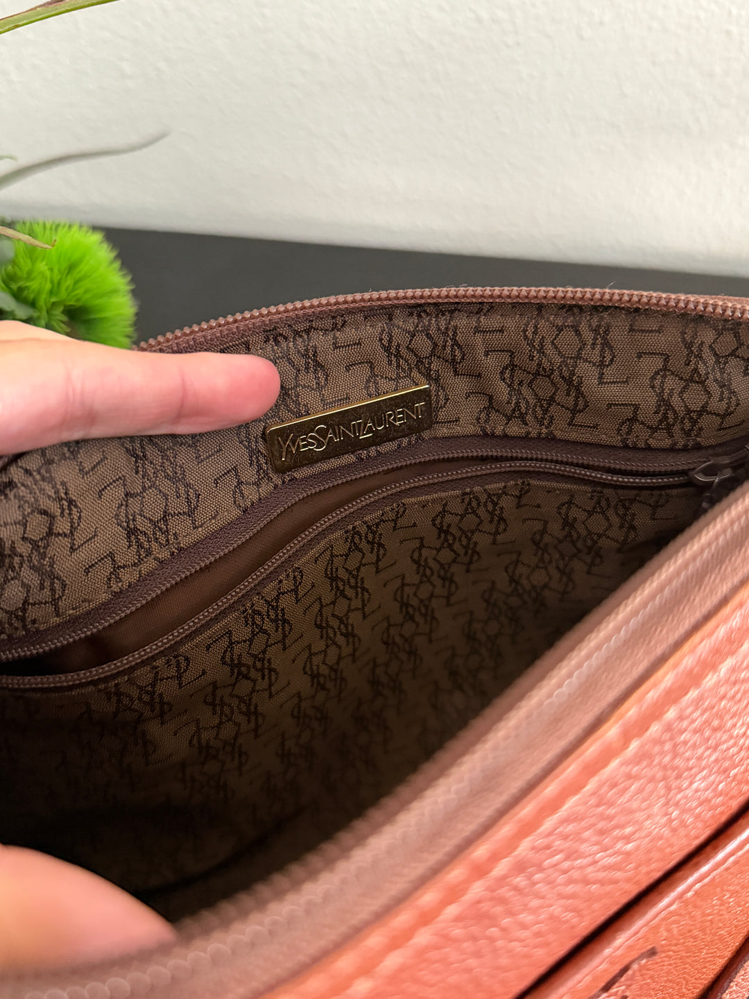 Saint Laurent Leather Cassandra Mini Boston Bag Brown SB57