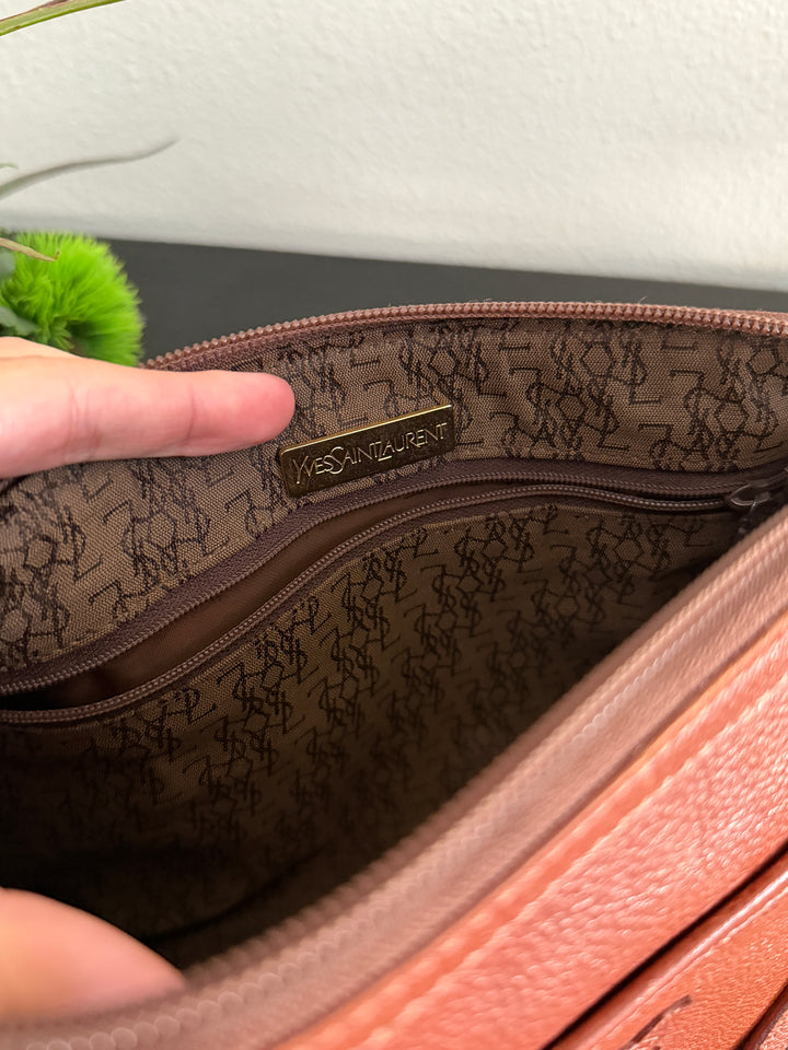 Saint Laurent Leather Cassandra Mini Boston Bag Brown SB57