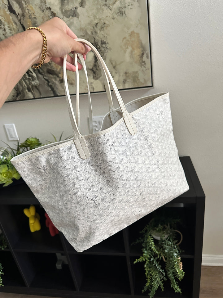 Goyard Saint Louis PM Tote Bag White w/Wallet YU13