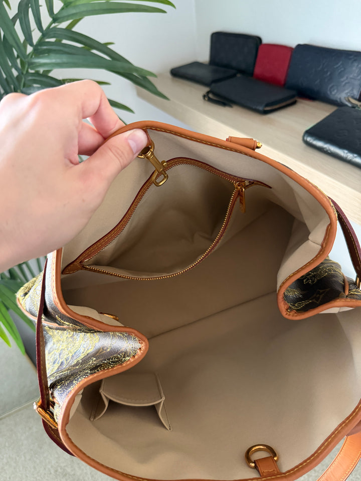 Louis Vuitton Monogram Dentelle Batignolles Orizontal Tote Bag Brown w/Full Inclusion QAS9