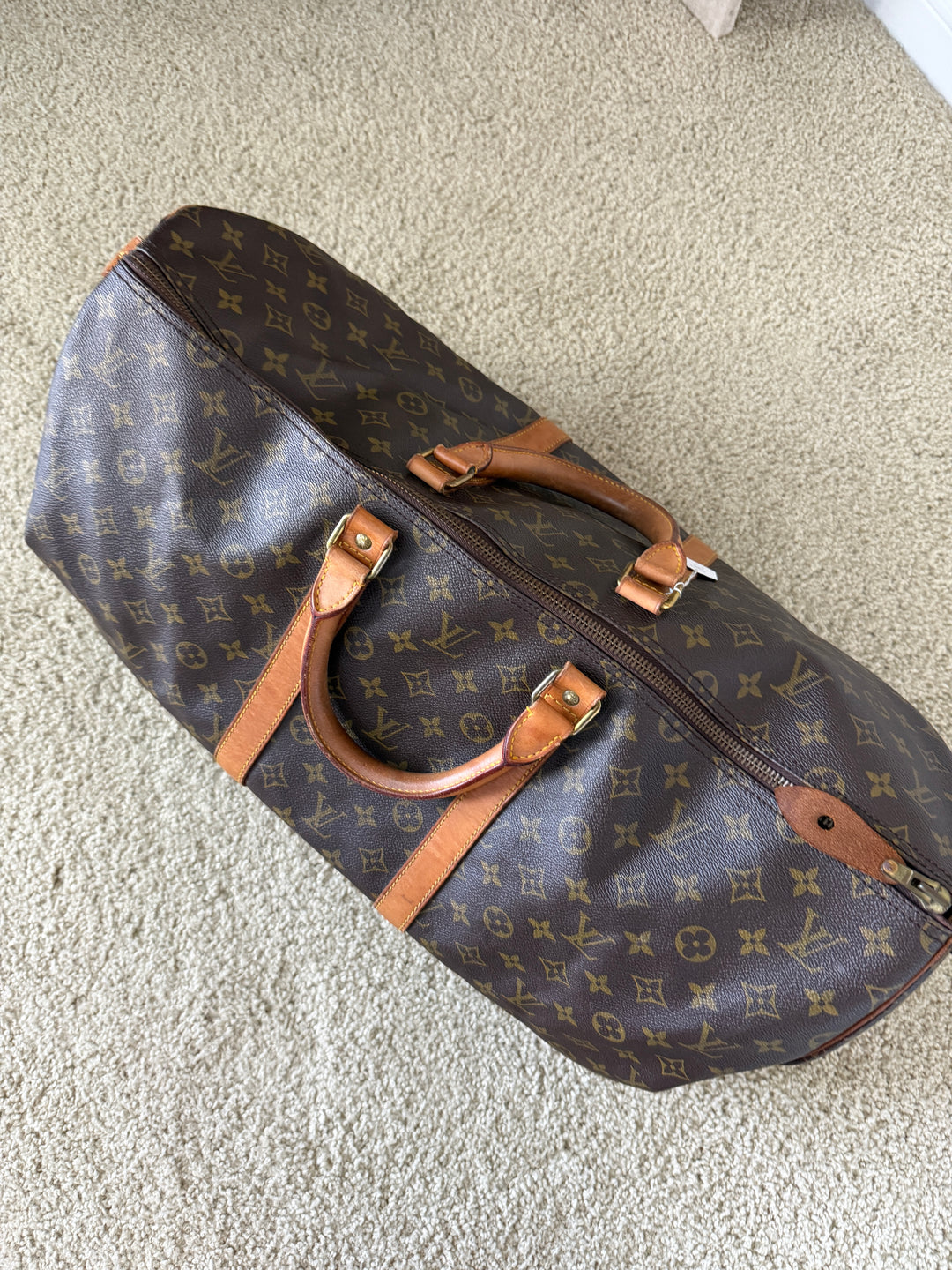 Louis Vuitton Monogram Keepall 55 Travel Boston Bag QAS2