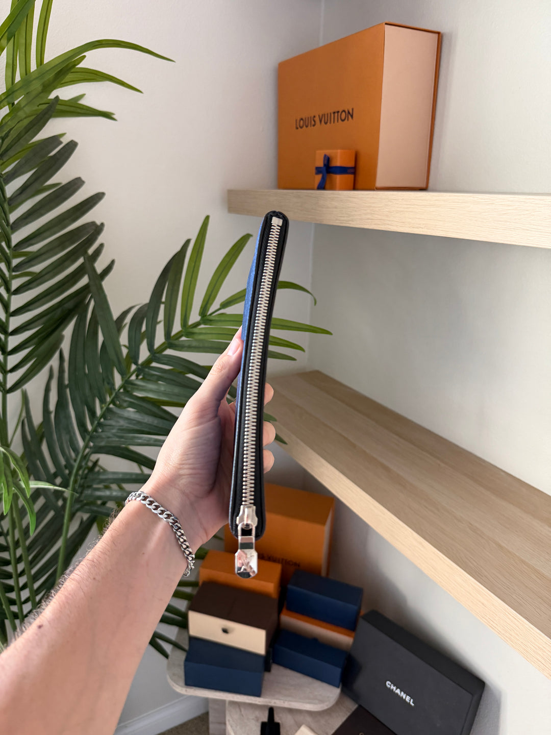 Louis Vuitton Monogram Taigarama PM Discovery Wallet Blue w/Full Inclusion TRY1