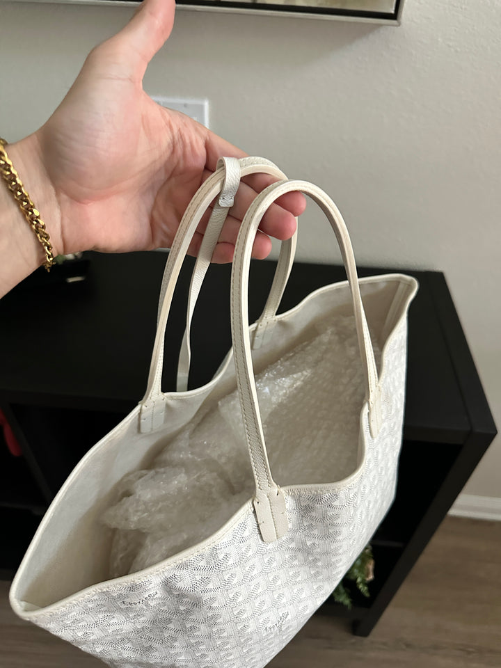 Goyard Saint Louis PM Tote Bag White w/Wallet YU13