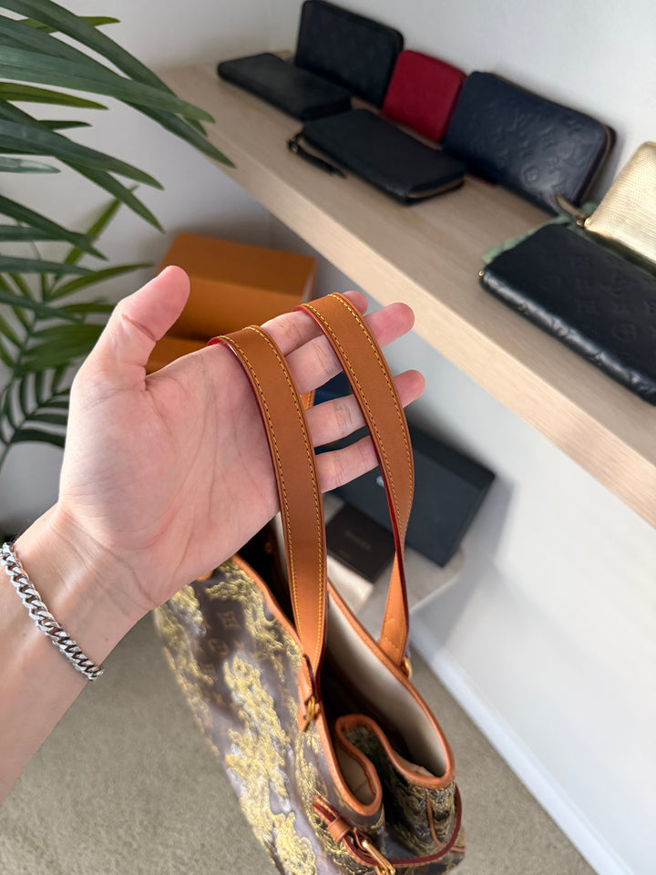 Louis Vuitton Monogram Dentelle Batignolles Orizontal Tote Bag Brown w/Full Inclusion QAS9