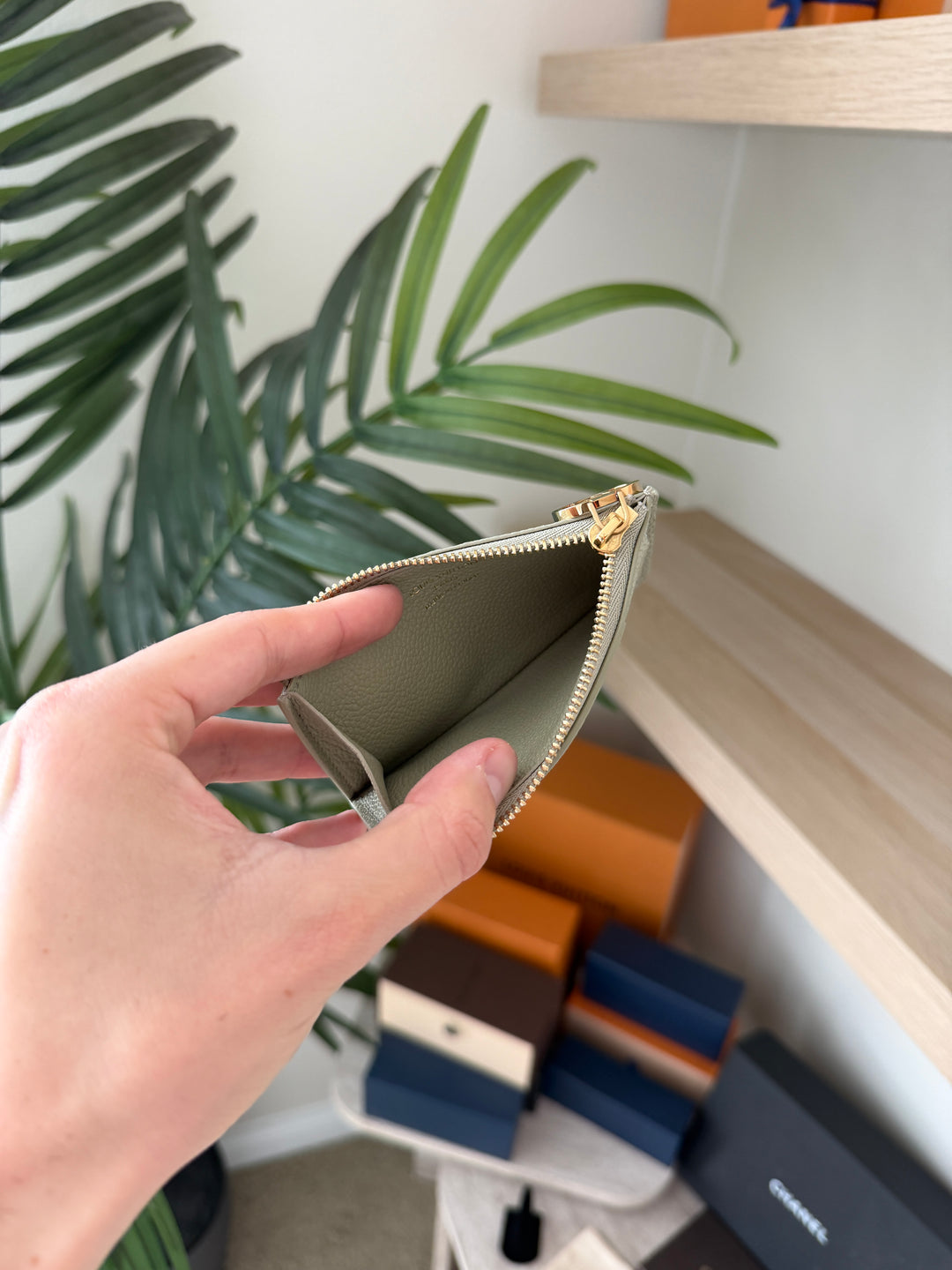 Louis Vuitton Monogram Empreinte Porto Cults Romy Coin/Card Case Matcha Green w/Full Inclusion ESD3