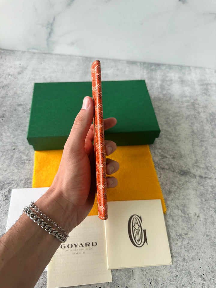 Goyard Leather Long Travel Bifold Wallet Orange QA9