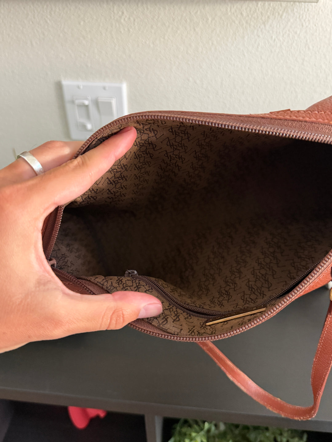 Saint Laurent Leather Cassandra Mini Boston Bag Brown SB57