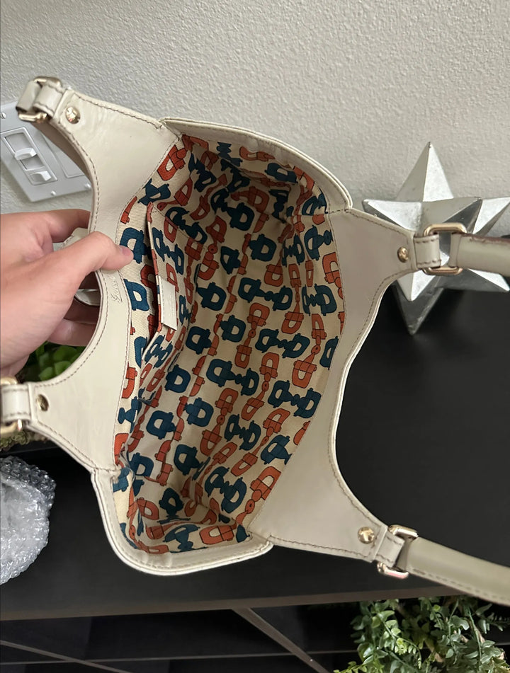 Gucci GG Shadow Leather New Jackie Hand Bag White RT48
