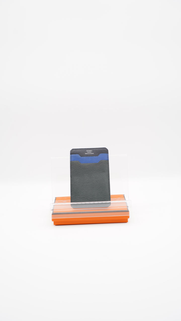 Hermes Tricolor Calf Leather Card Holder w/Full Inclusion TT6
