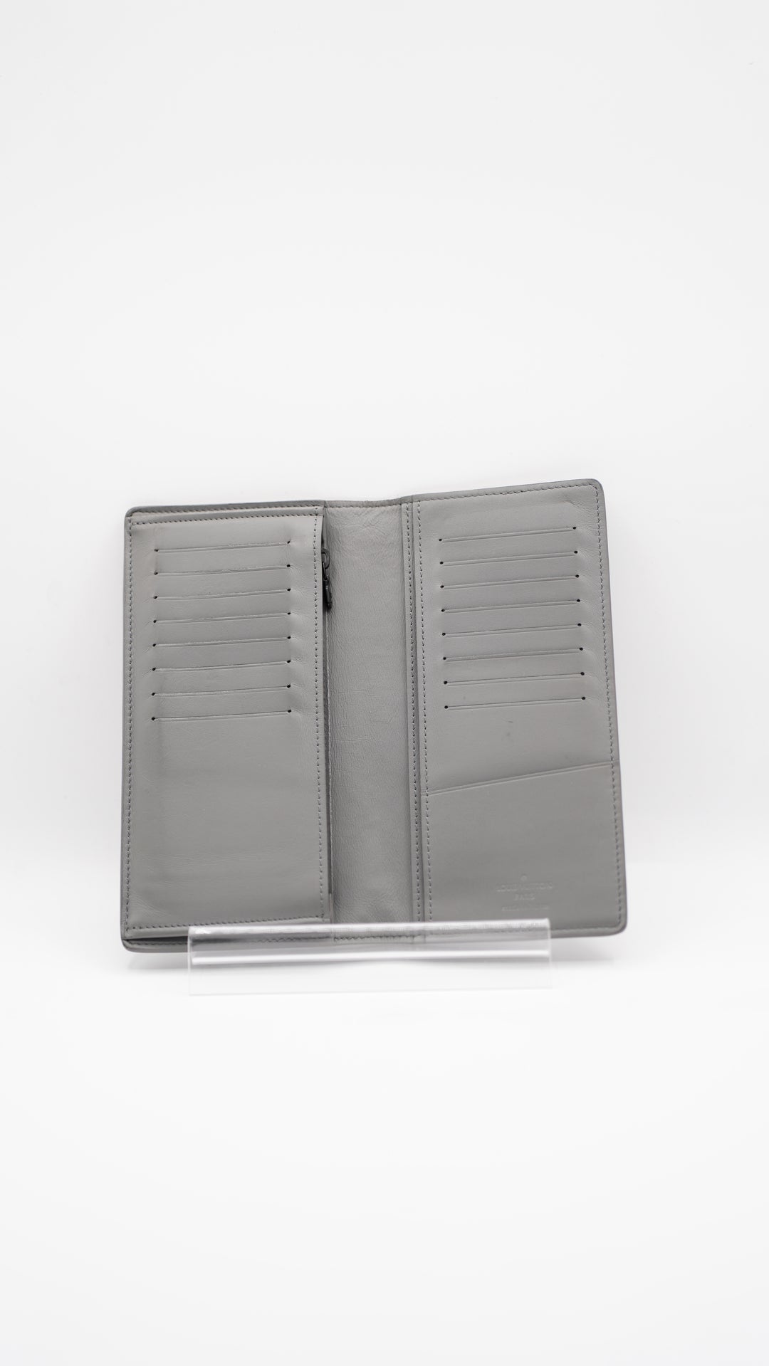 Louis Vuitton Shadow Monogram Long Brazza Bifold Wallet Grey TT7