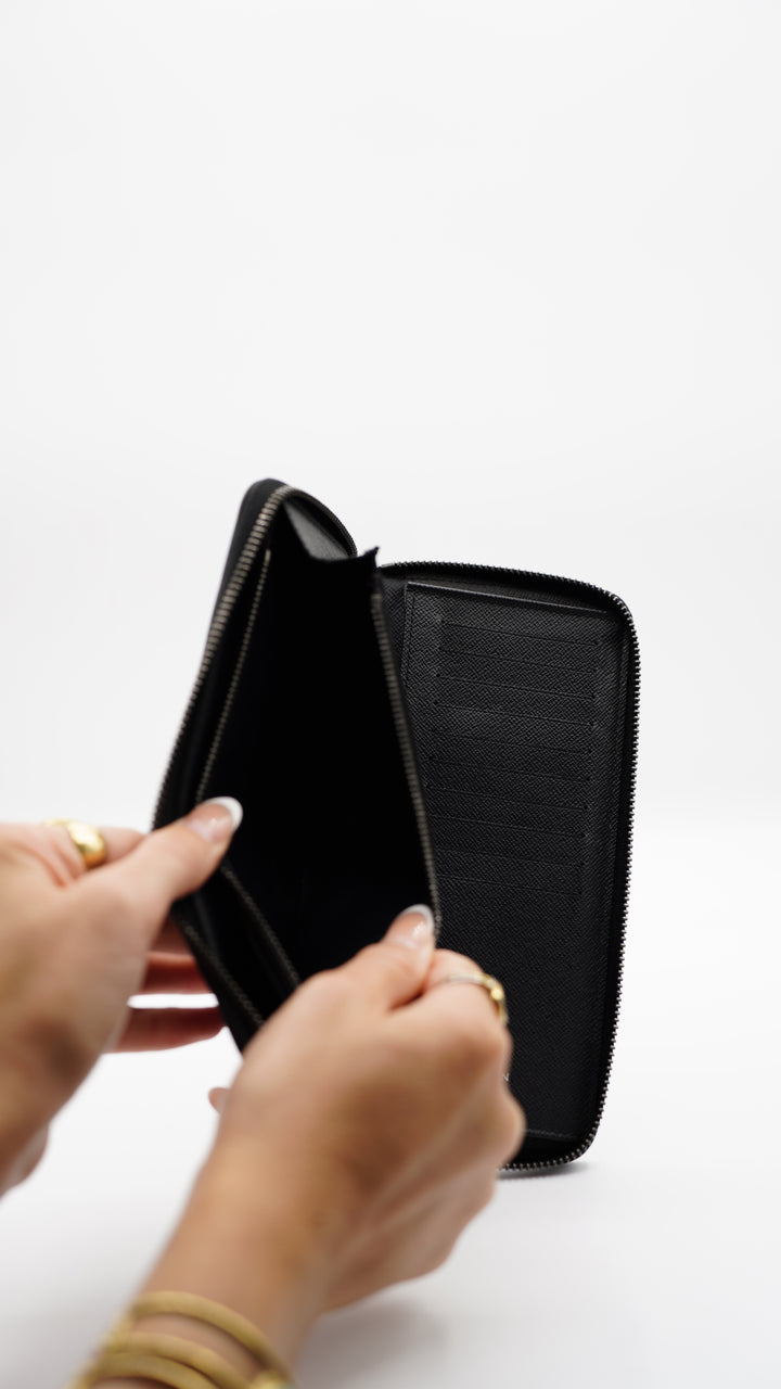 Louis Vuitton Monogram Eclipse Travel Organizer Long Wallet Black TT2