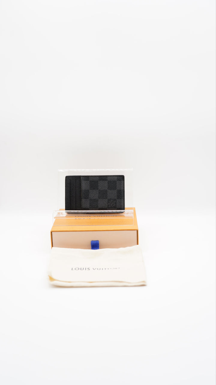 Louis Vuitton Damier Graphite Neo Card Holder Black w/Full Inclusion