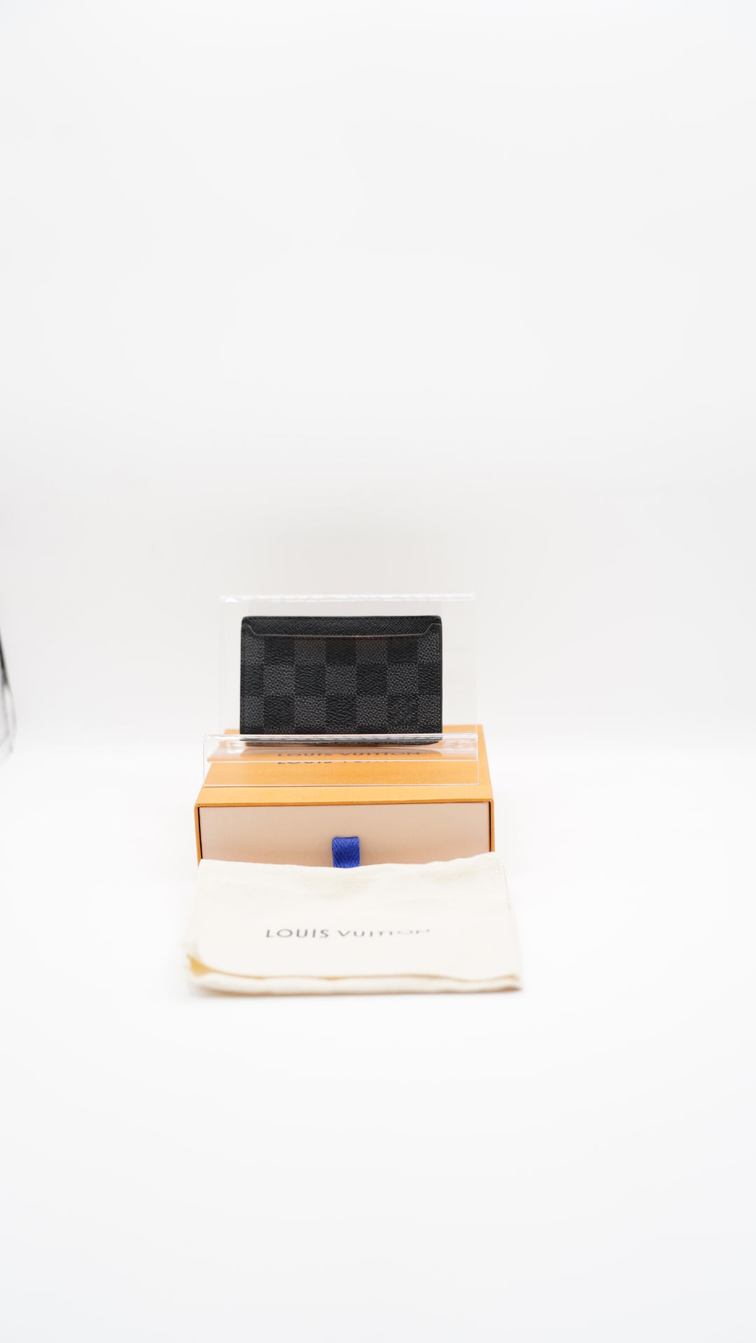Louis Vuitton Damier Graphite Neo Card Holder Black w/Full Inclusion