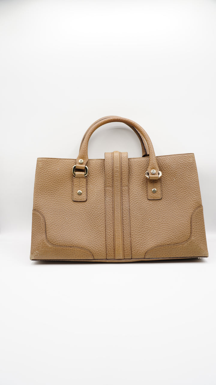 Gucci "G" Leather Beige Hand Bag SF5