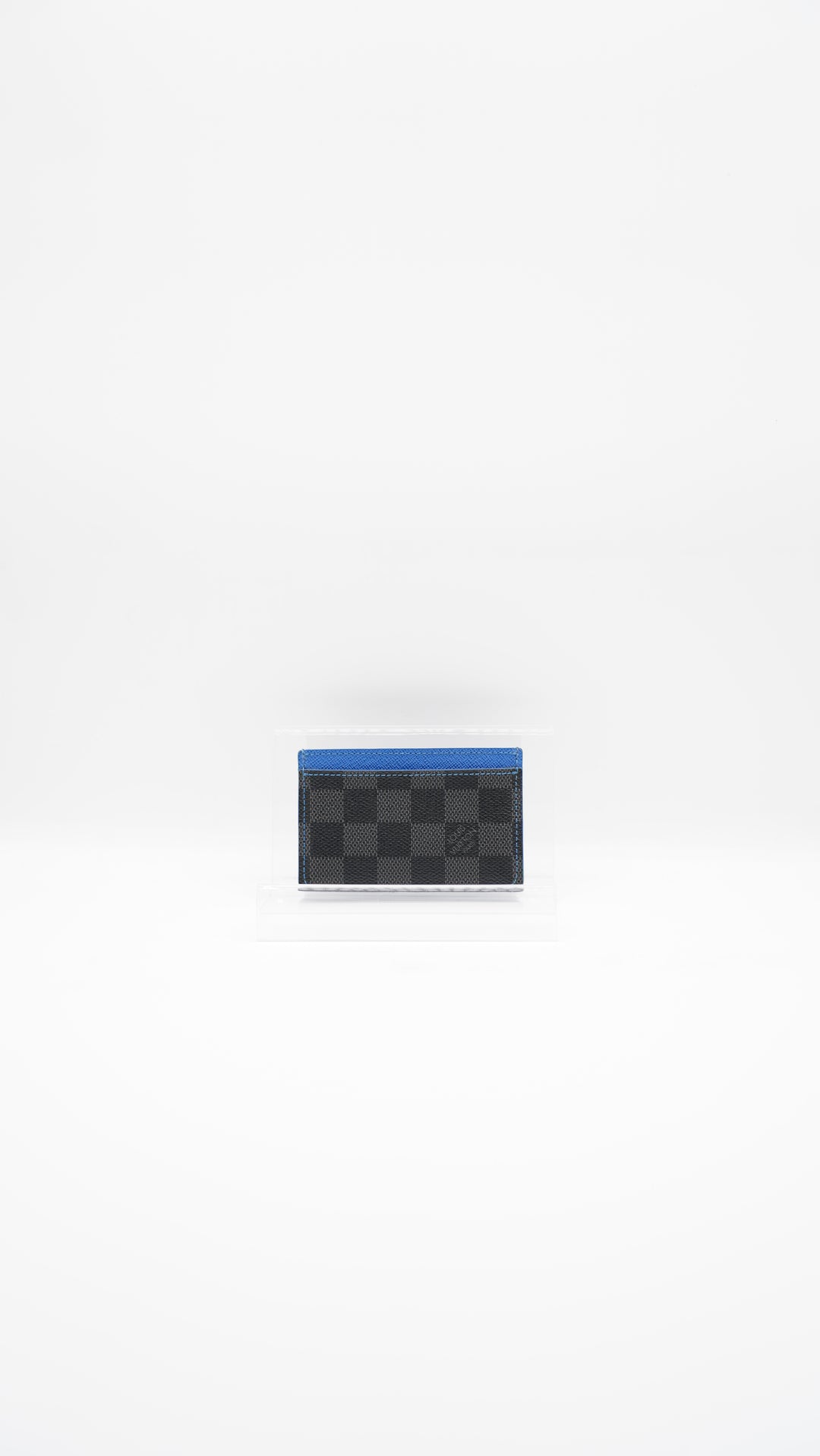 Louis Vuitton Damier Graphite Sampur Blue Card Holder AW6
