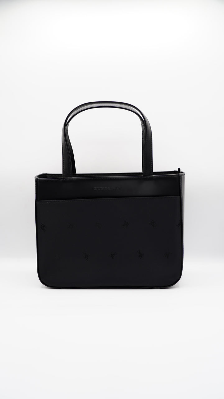 Burberry Nylon Nova Check Small Tote Bag Black SF11