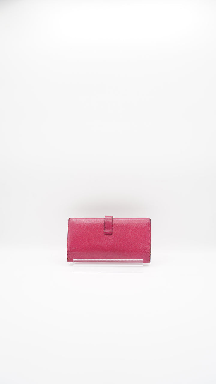 Hermes Bearn Long Wallet Magenta Purple SF36