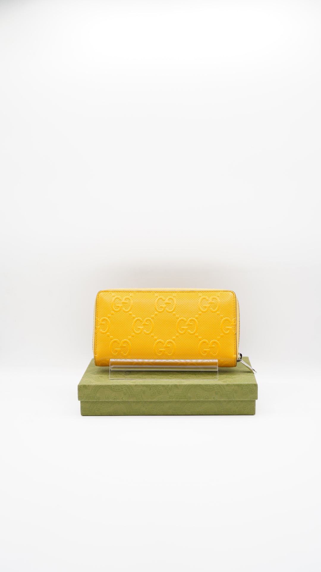 Gucci GG Embossed Long Wallet Yellow w/Box SF21