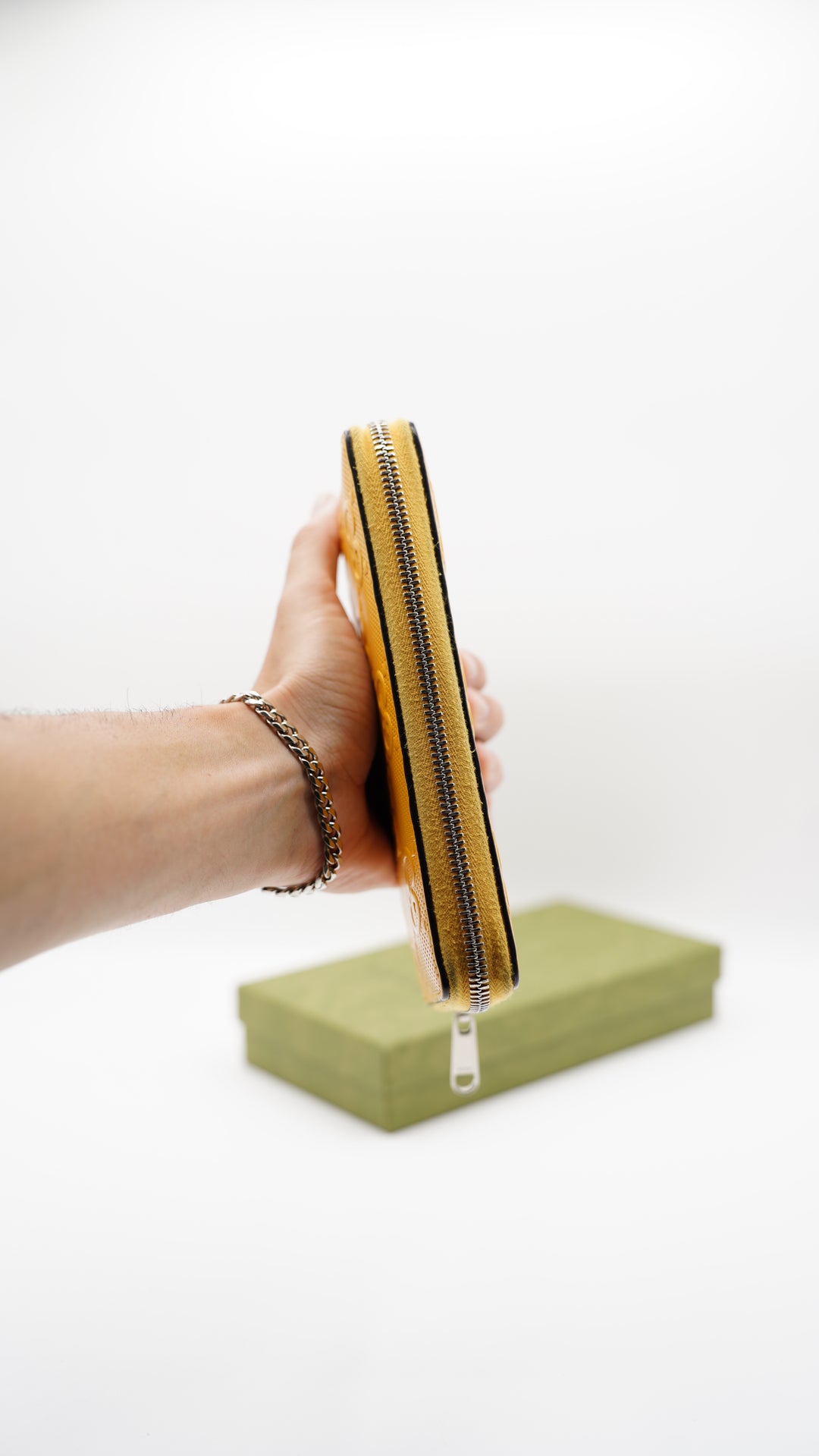 Gucci GG Embossed Long Wallet Yellow w/Box SF21