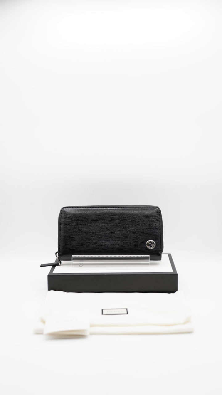 Gucci GG Interlocking Long Wallet Black w/Full Inclusion SF19