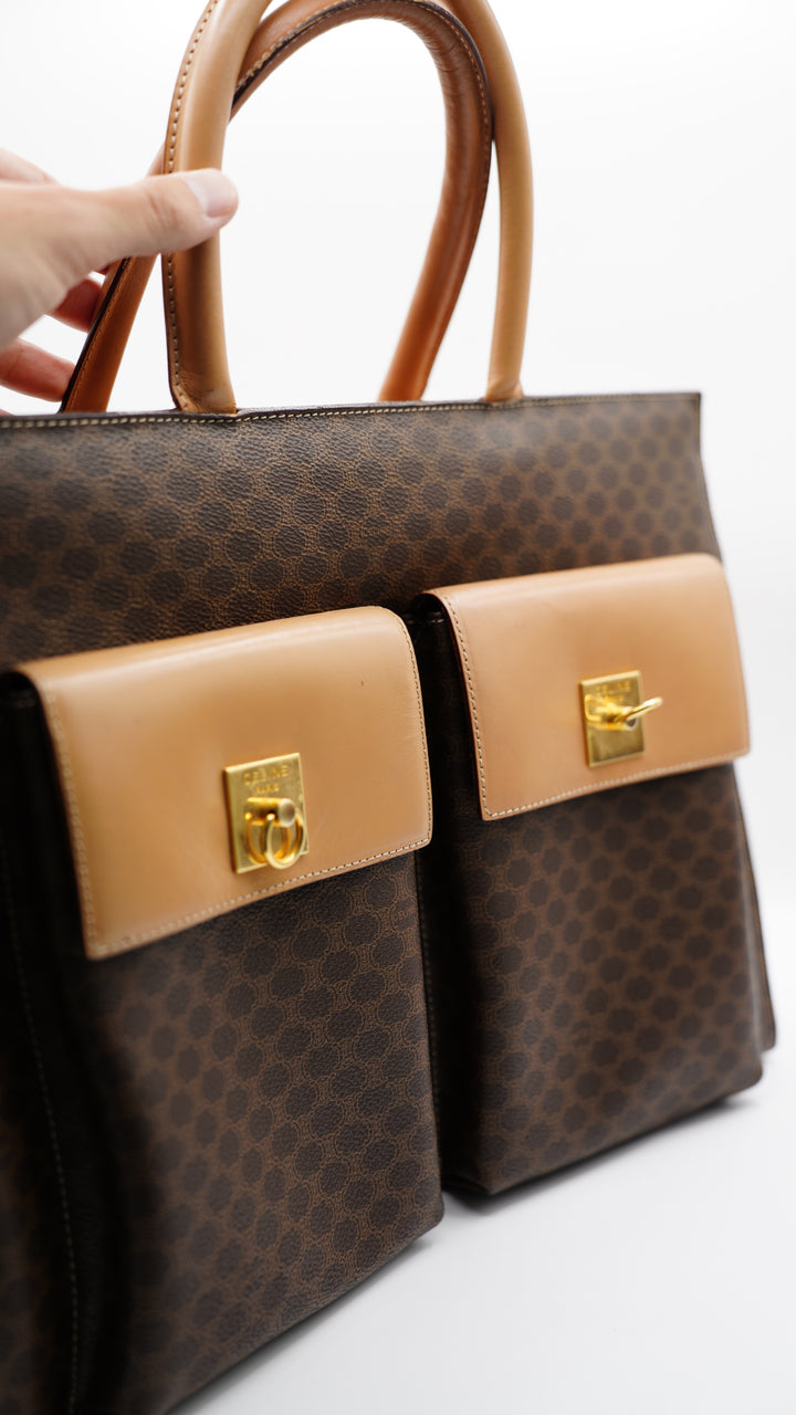 Celine Leather Macadam GM Hand Bag Brown SF26