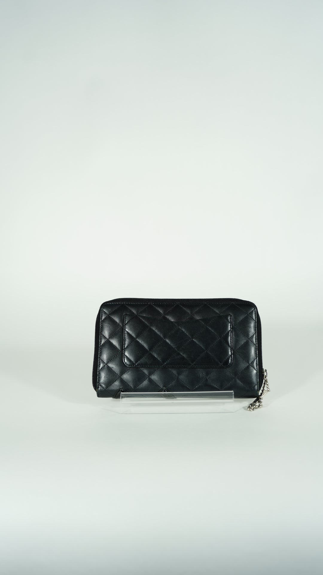 Chanel Cambon CC Jumbo Long Zippy Wallet Black SF39