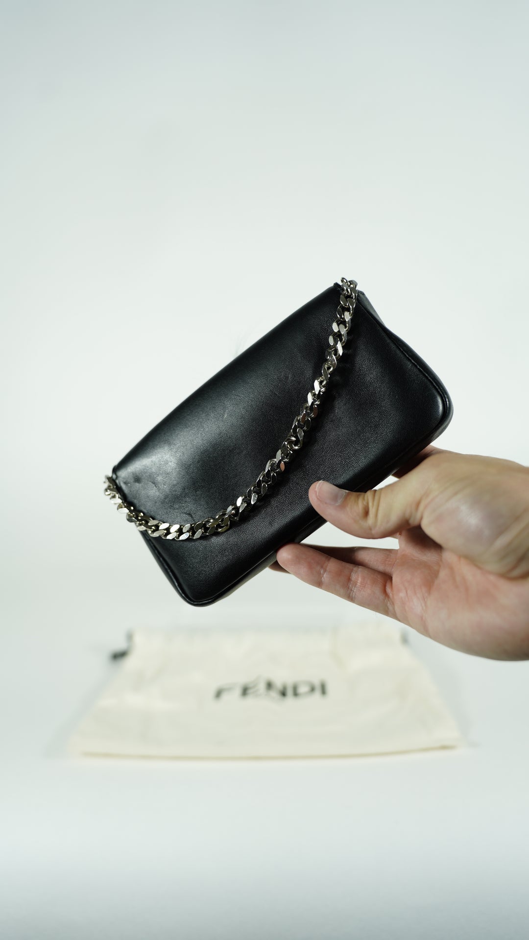 Fendi Monster Leather Shoulder Bag Black SF34