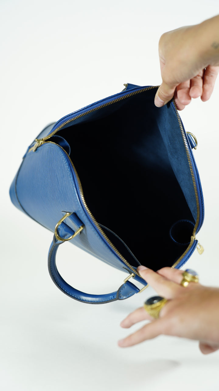 Louis Vuitton Epi Alma PM Bag Blue SF30
