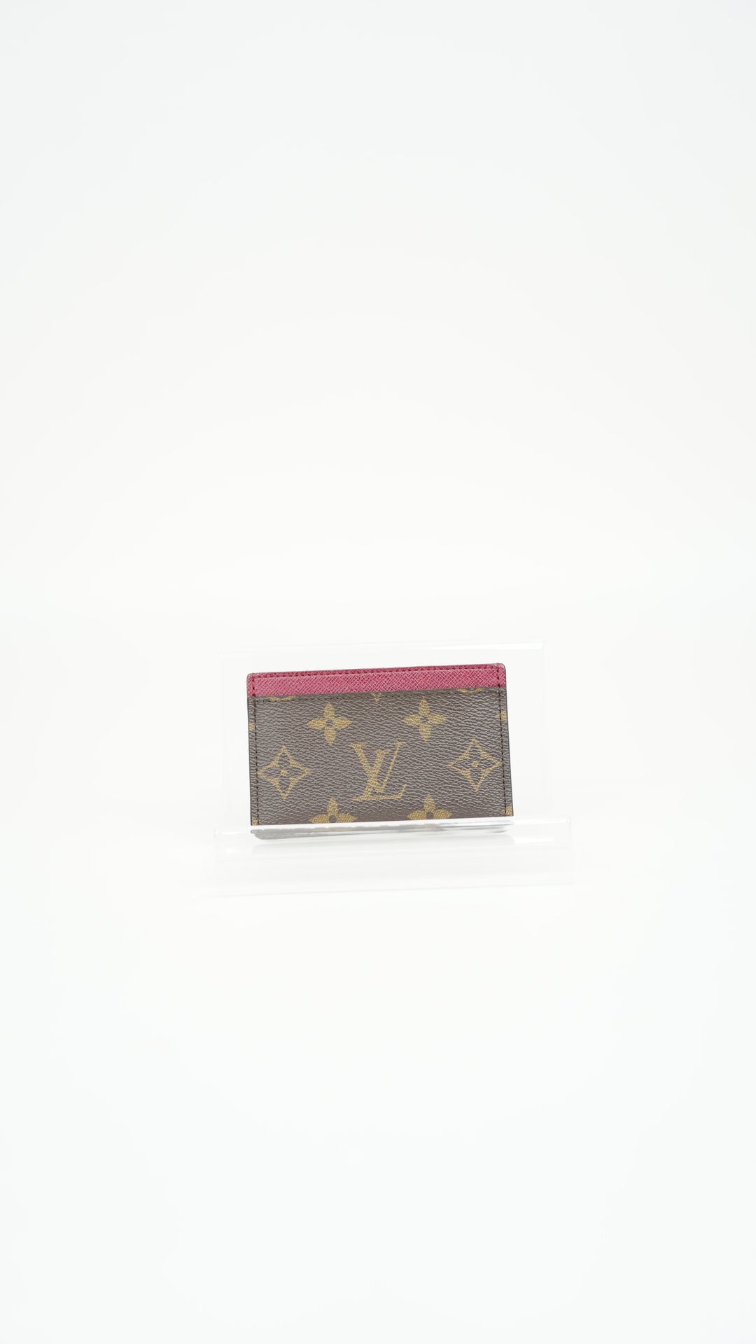 Louis Vuitton Monogram Porte Cartes Sampur Card Holder Brown x Fuchsia BM40