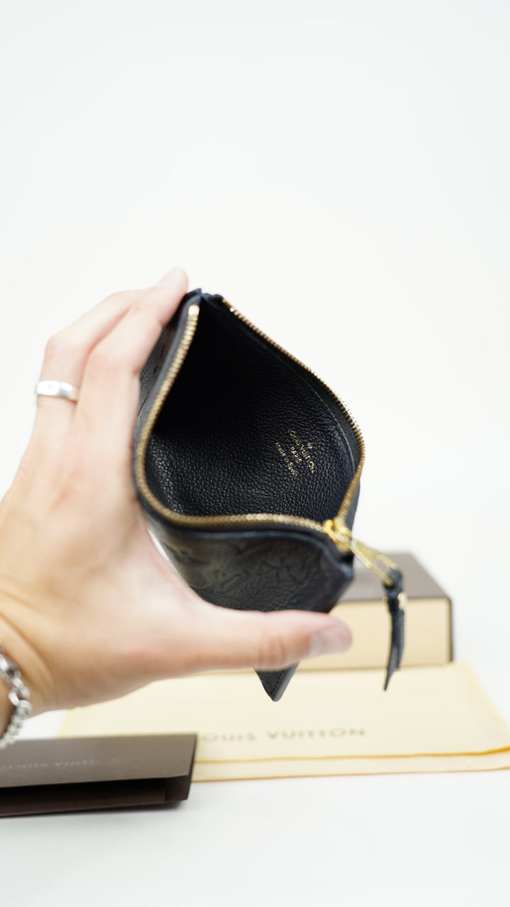 Louis Vuitton Monogram Empreinte Envelope Sarah Long Wallet Navy Blue BM1