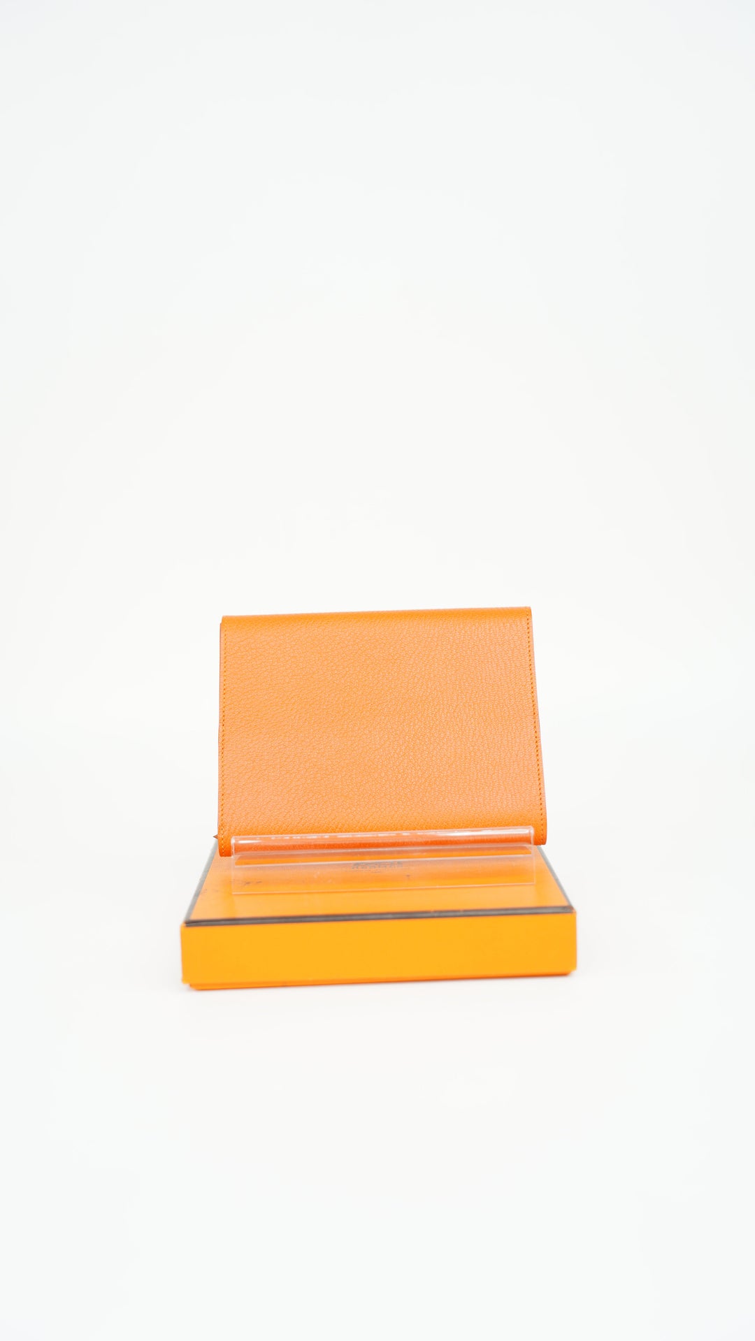 Hermes Serie Chevre Mysore Orange Book Cover Wallet BM10